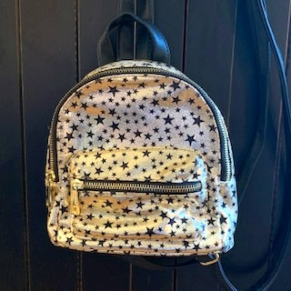 Gold and Black Stars Mini Backpack